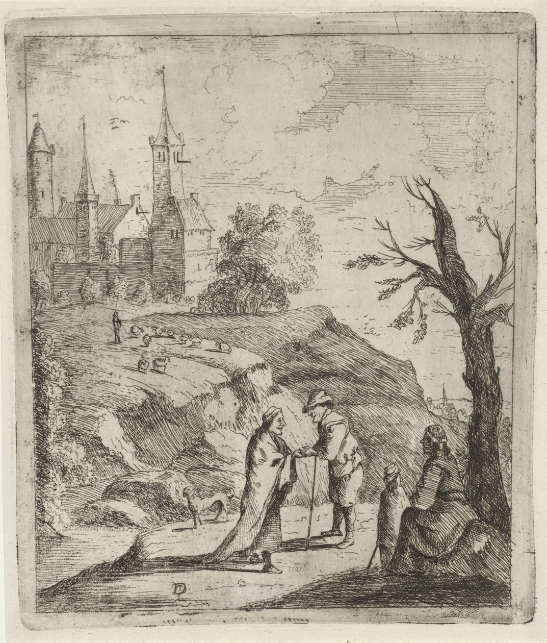 Landschaft mit Wahrsagerin von David Teniers (II)