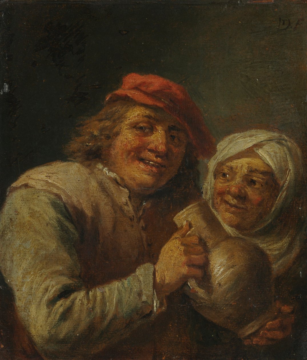 Alter Mann und Frau, 1700er von David Teniers the Elder