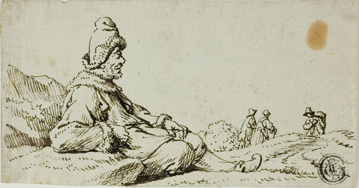 Mann ruht in Landschaft von David Teniers the Younger