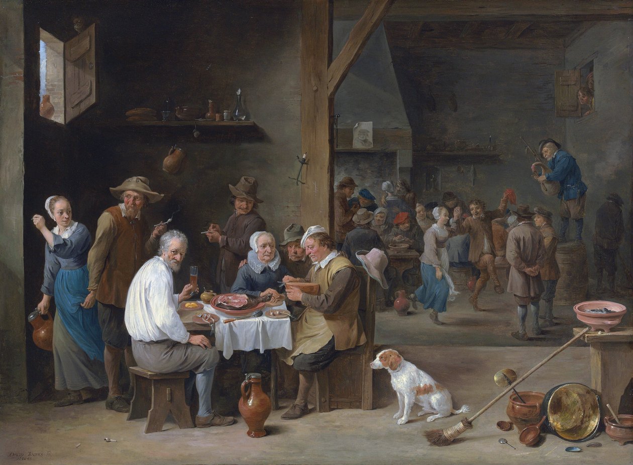 Das Schinkenessen von David Teniers the Younger