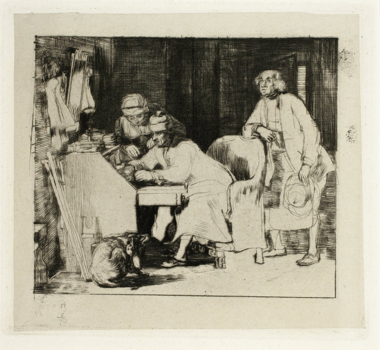 Ein Gentleman an seinem Schreibtisch von David Wilkie