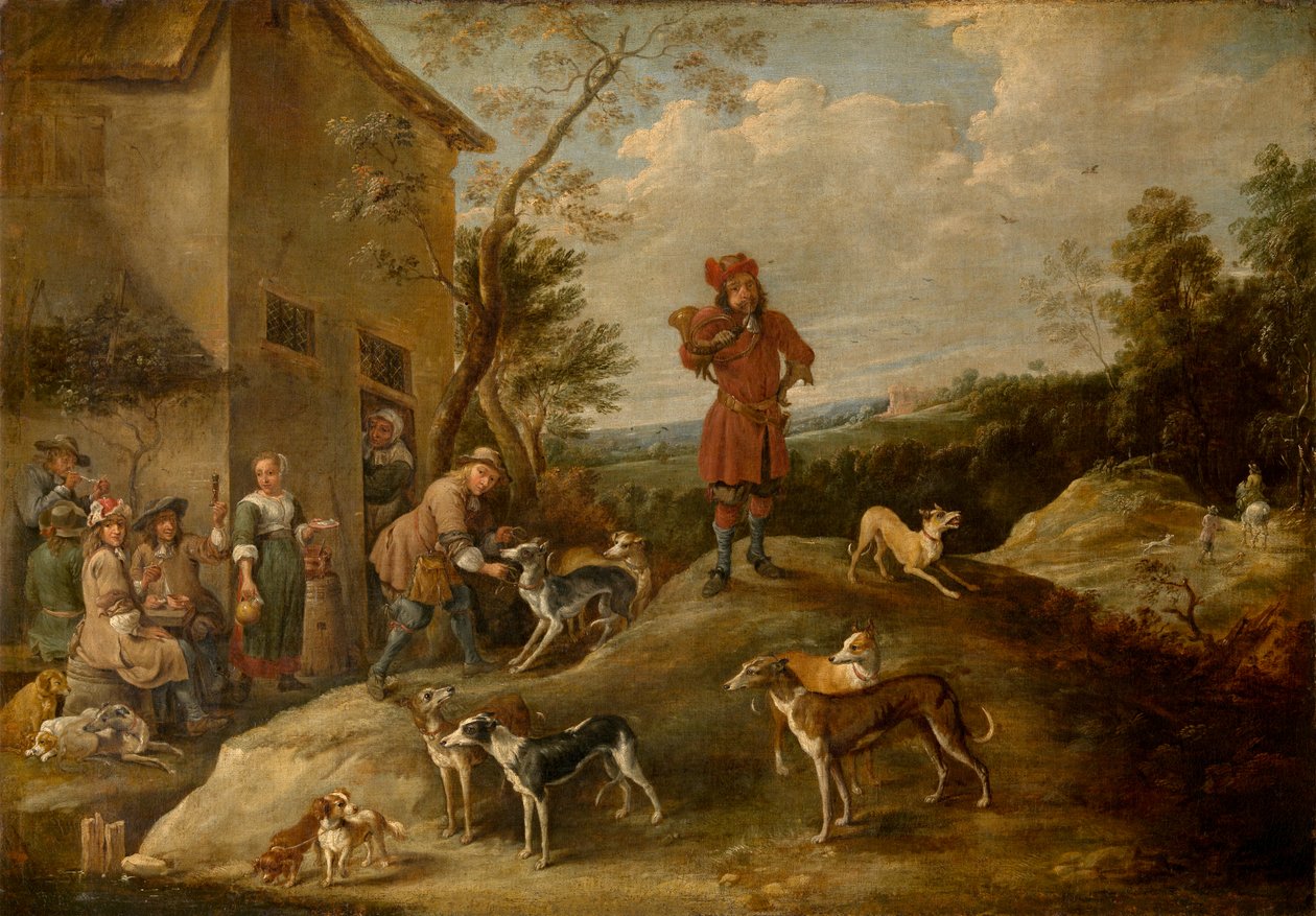 Rastende Jäger von David the Younger Teniers