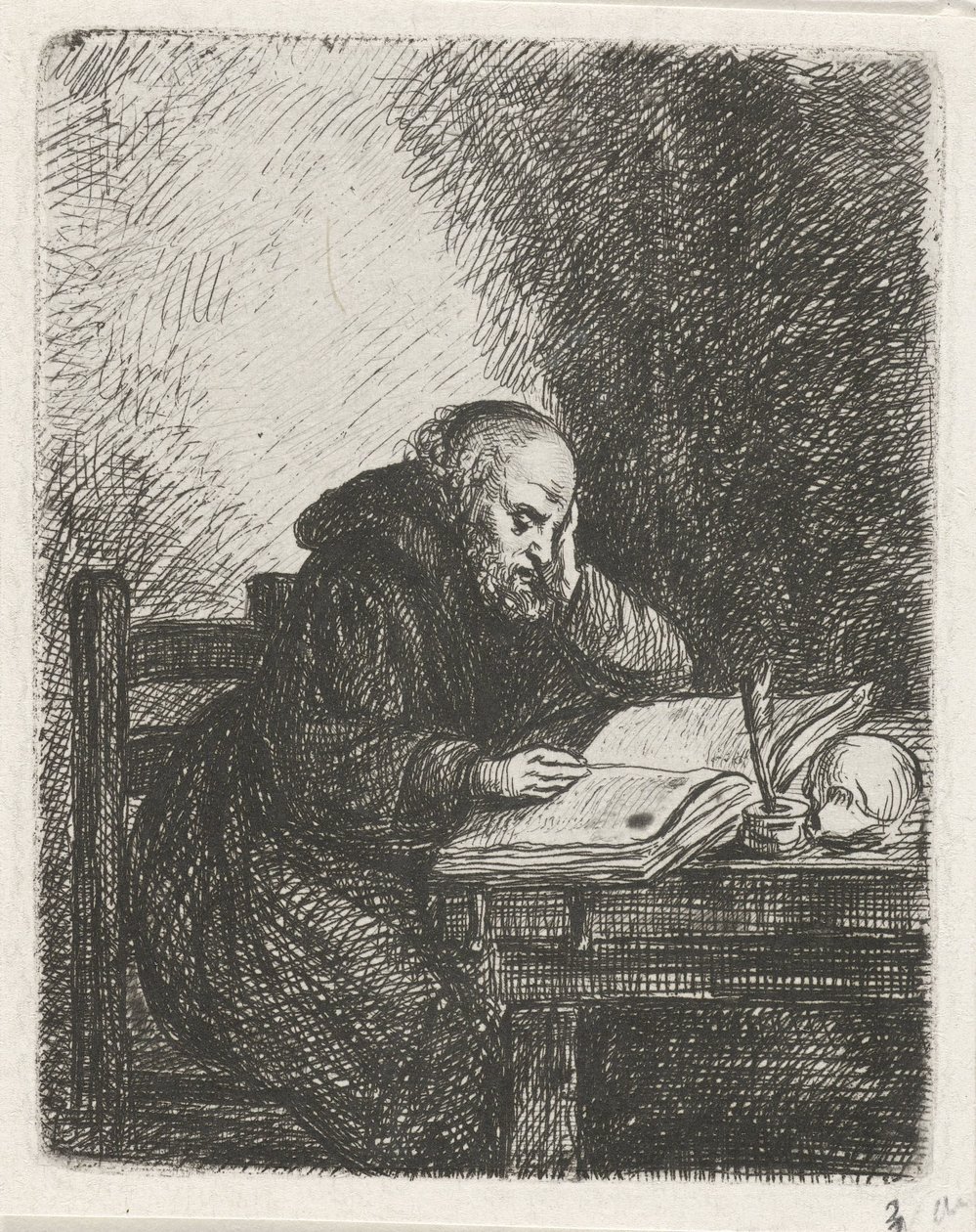 Lesender Mönch von David van der Kellen