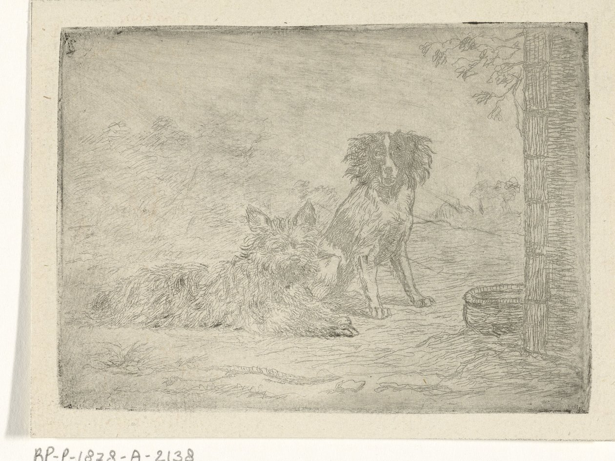 Zwei Hunde von David van der Kellen