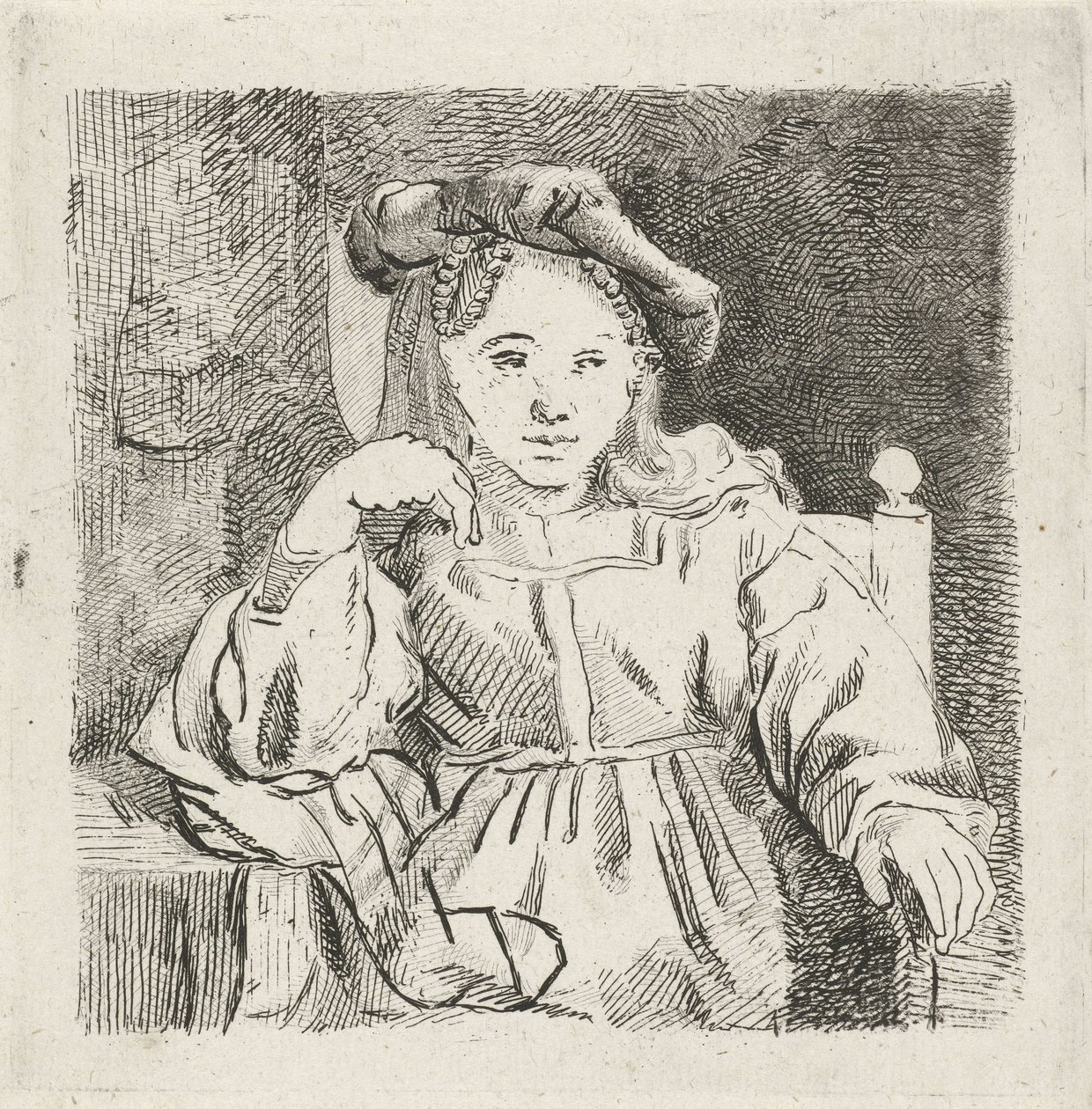 Sitzendes Mädchen von David van der Kellen