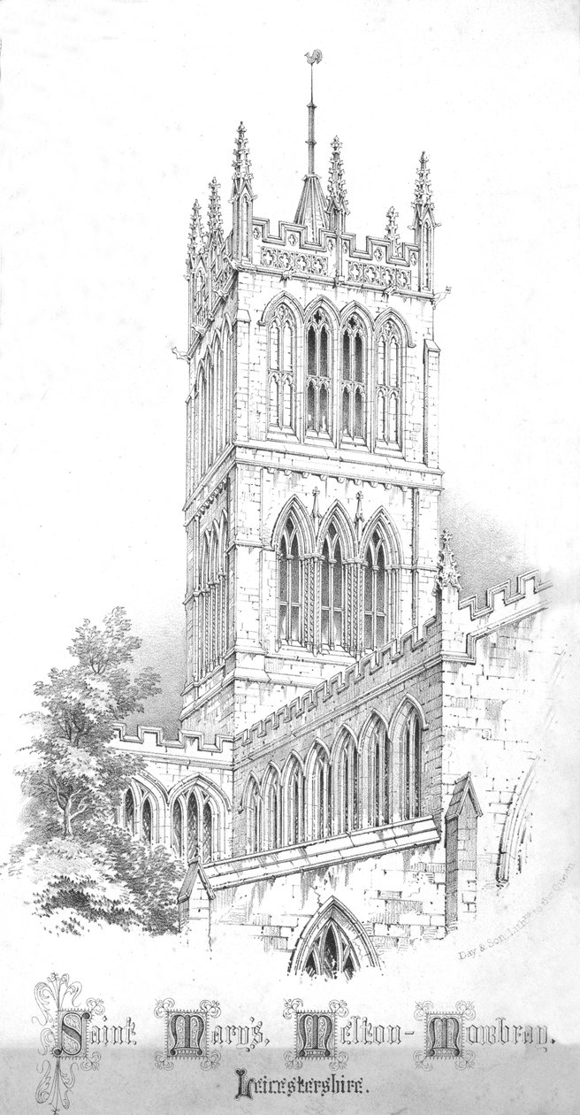 St. Marys, Melton-Mowbray, Leicestershire, ca. 1850er Jahre von Day and Son