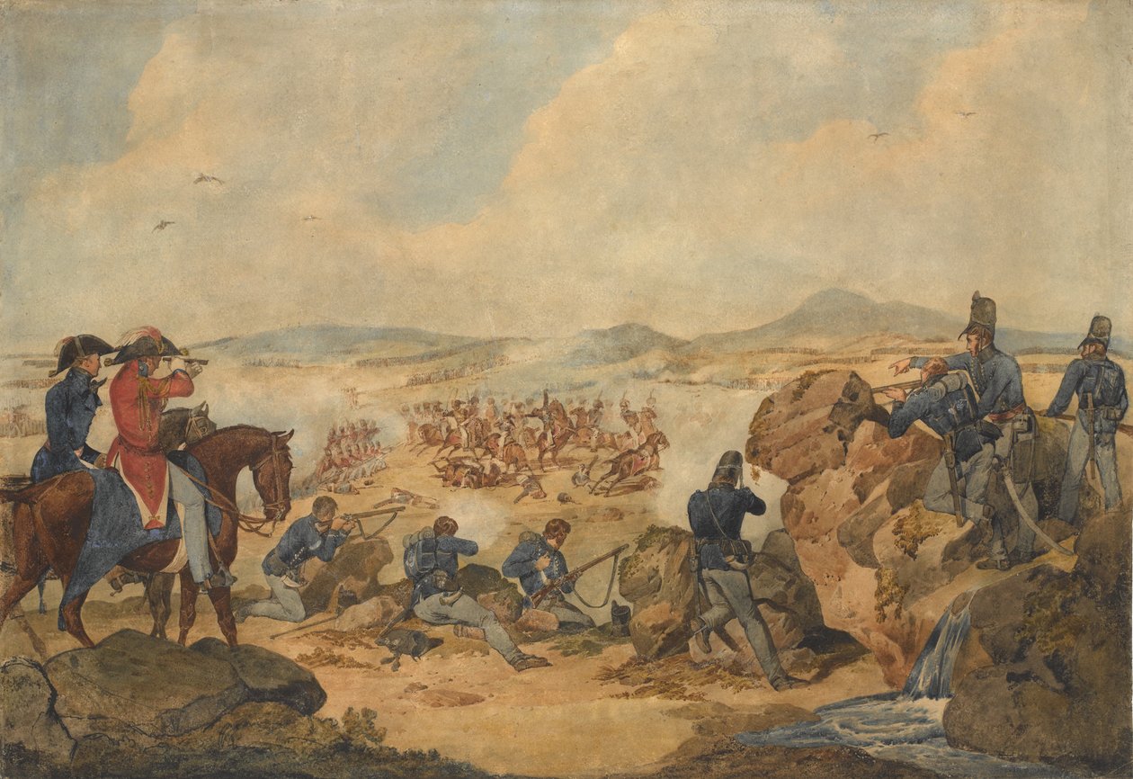 Eine Aktion während des Halbinselkrieges, mit Scharfschützen des 95. (Rifle) Regiments, ca. 1810 von Denis Dighton