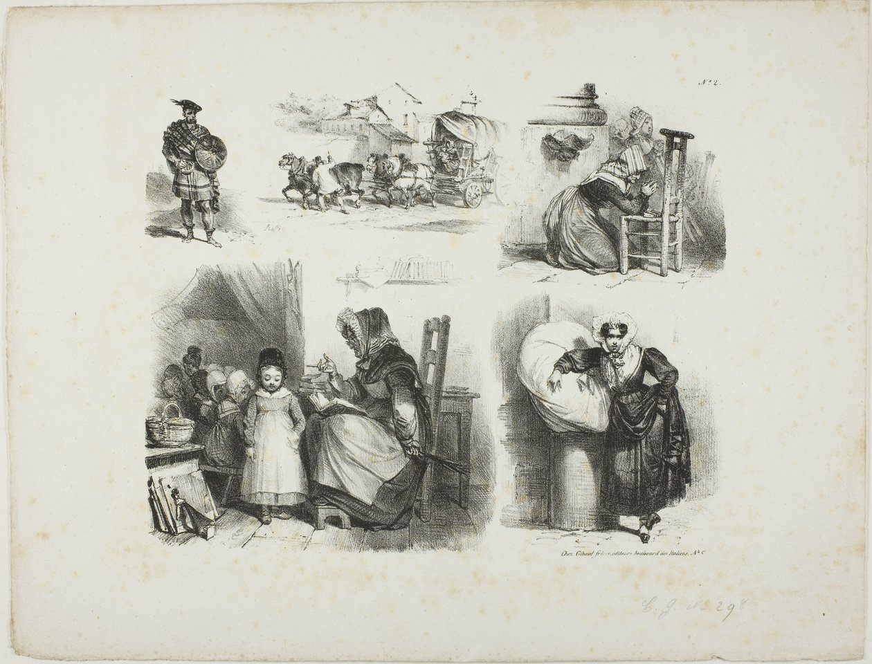 Blatt mit Skizzen von Denis Auguste Marie Raffet
