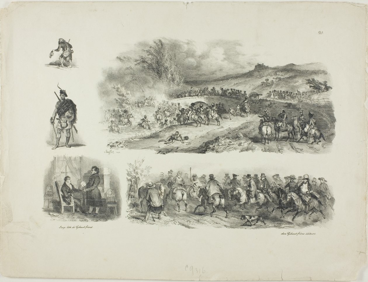 Blatt mit Skizzen von Denis Auguste Marie Raffet