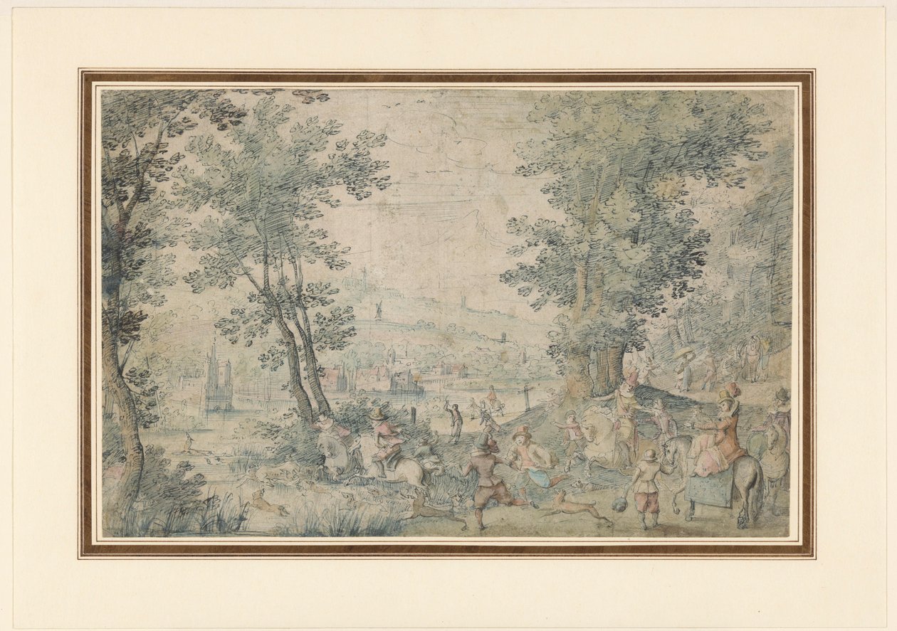 Landschaft bei Brüssel mit Hirschjagd von Denis van Alsloot (possibly)