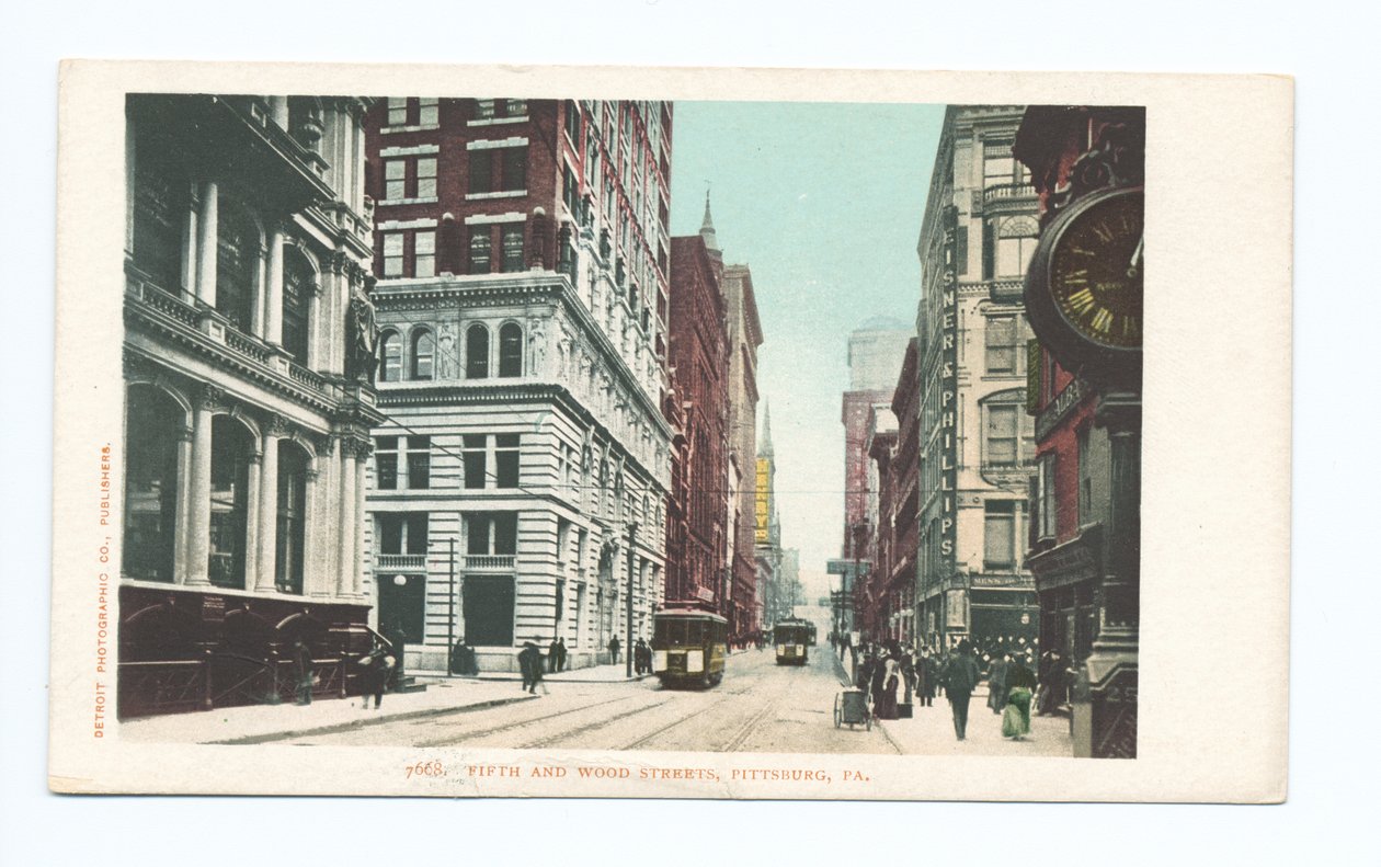 Fifth und Wood Streets, Pittsburgh, Pa. von Detroit Publishing Co.