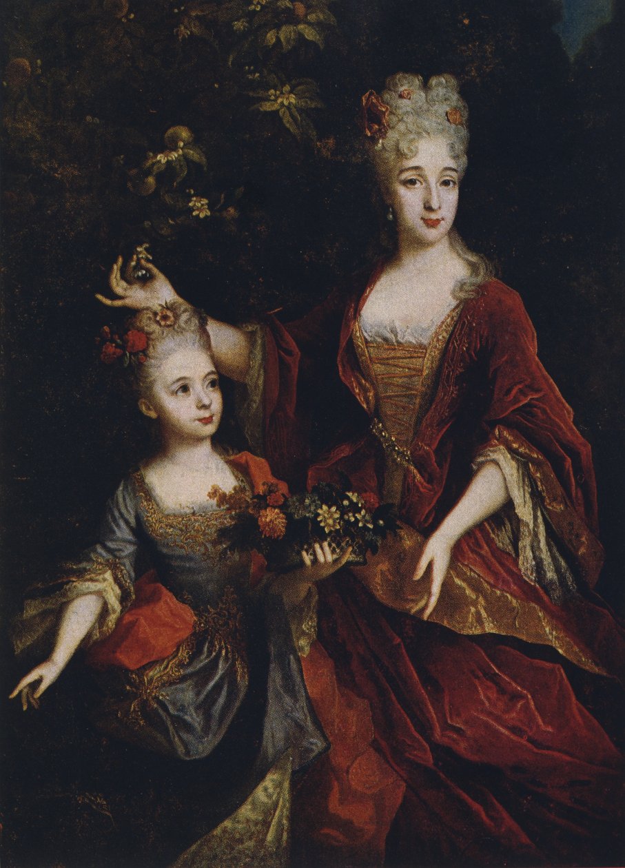 Mutter und Tochter, nach Nicolas de Largilliere von Devambez