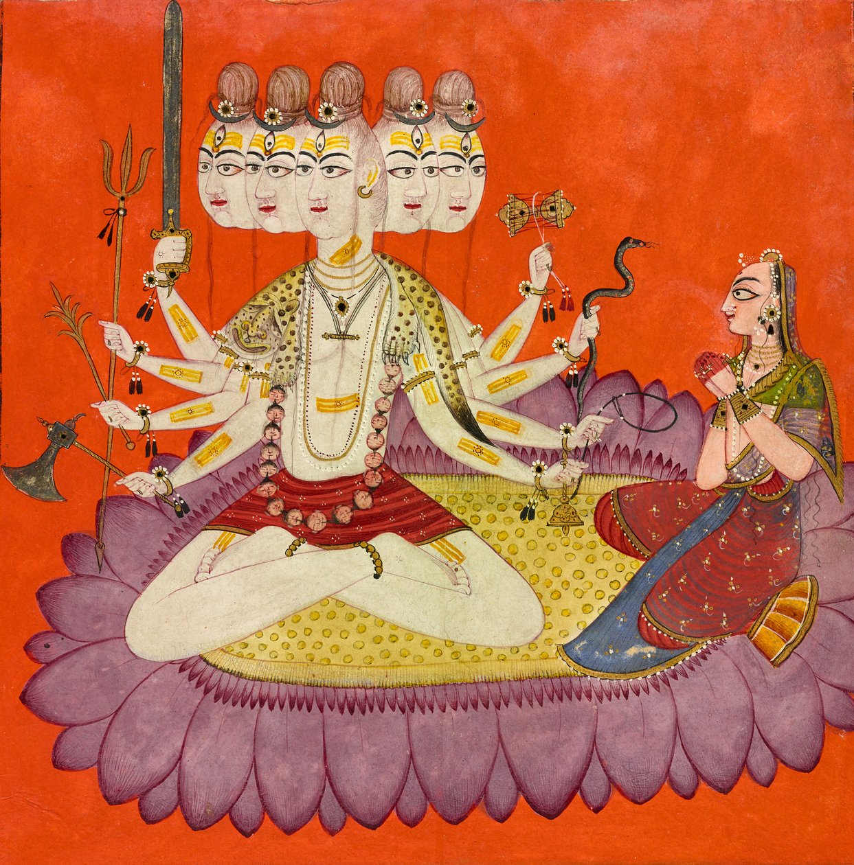 Sadashiva verehrt von Parvati, ca. 1690 von Devidasa