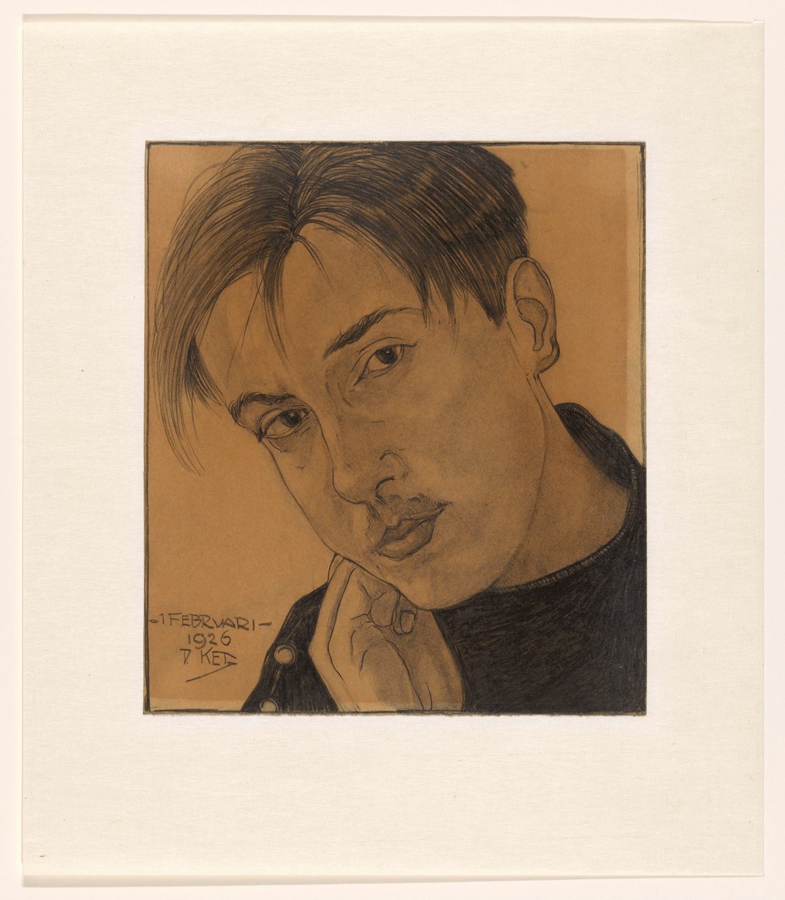 Selbstporträt (mit Hand) von Dick Ket (signed by artist)