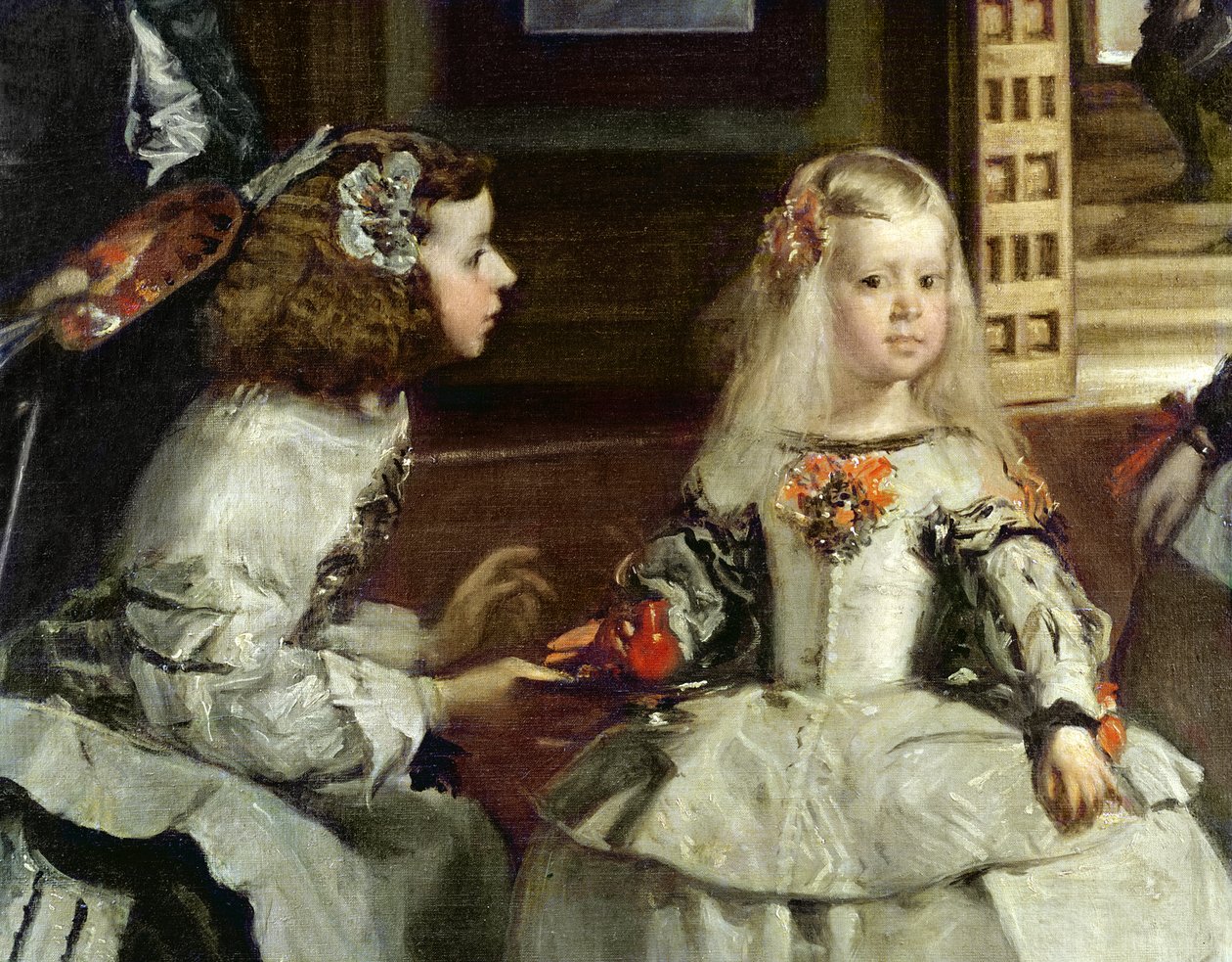 Las Meninas oder Die Familie von Philipp IV., ca. 1656 (Detail) von Diego Velázquez