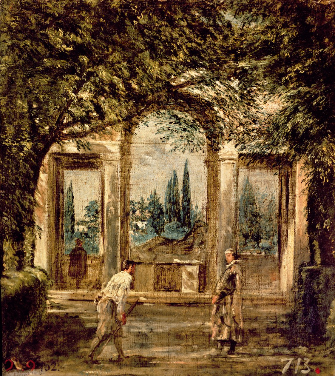 Die Gärten der Villa Medici in Rom, um 1650-51 von Diego Velázquez