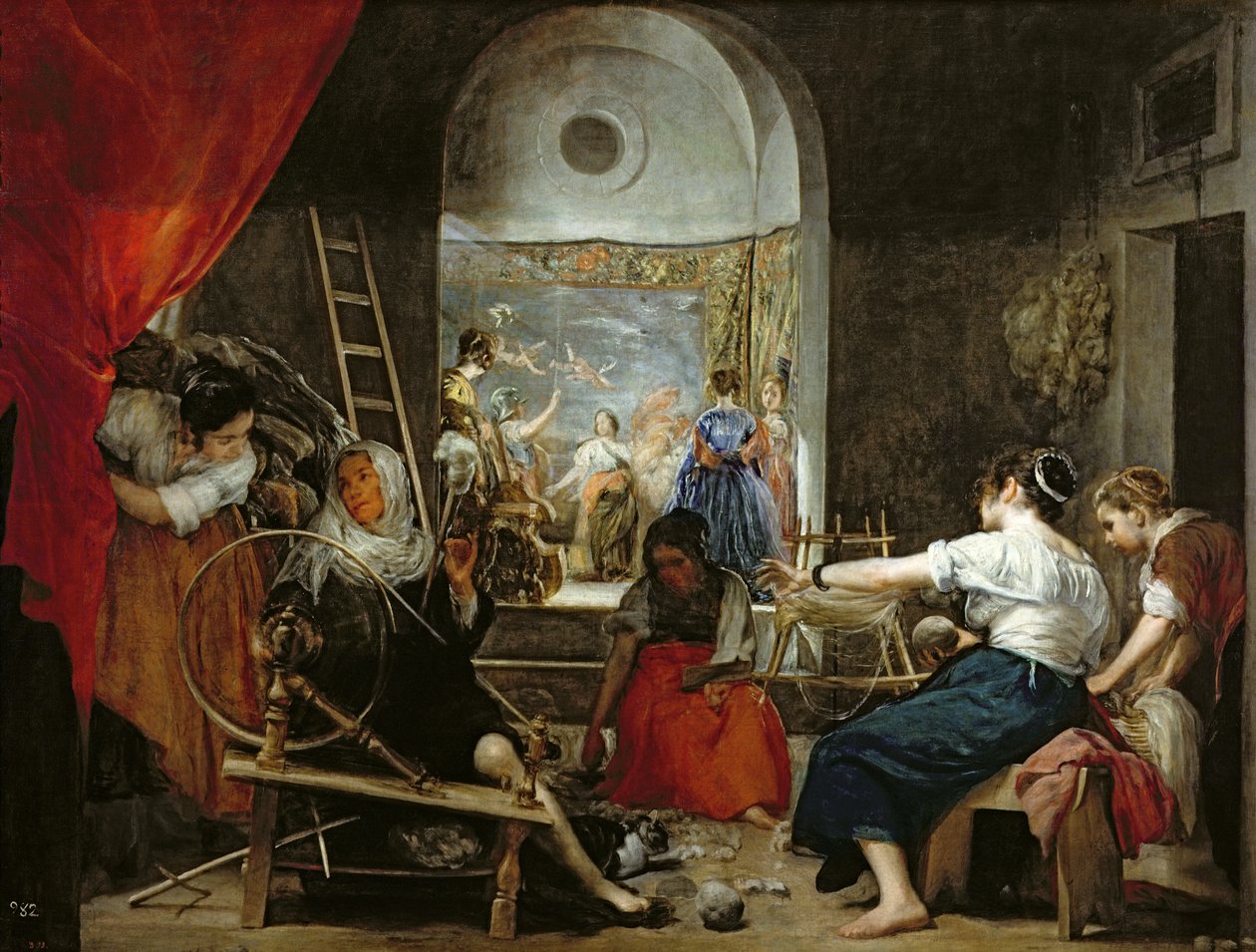 Die Spinnerinnen oder Die Fabel von Arachne, 1657 von Diego Velázquez