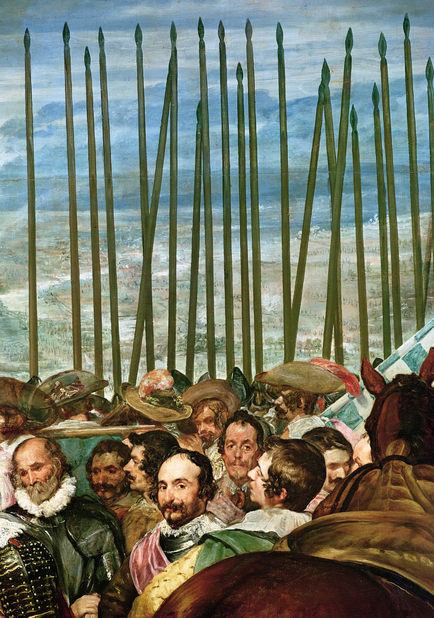 Die Kapitulation von Breda, 1625, Detail von Soldaten mit Lanzen, ca. 1635 von Diego Velázquez
