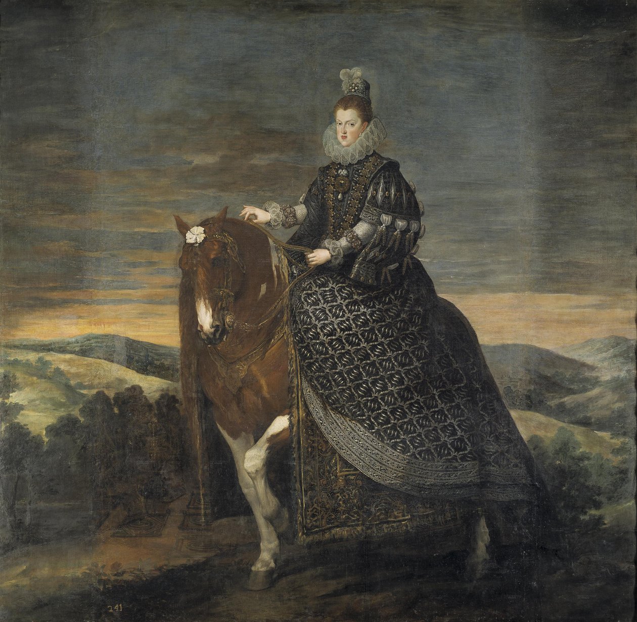 Reiterporträt von Margarita von Österreich von Diego Velázquez