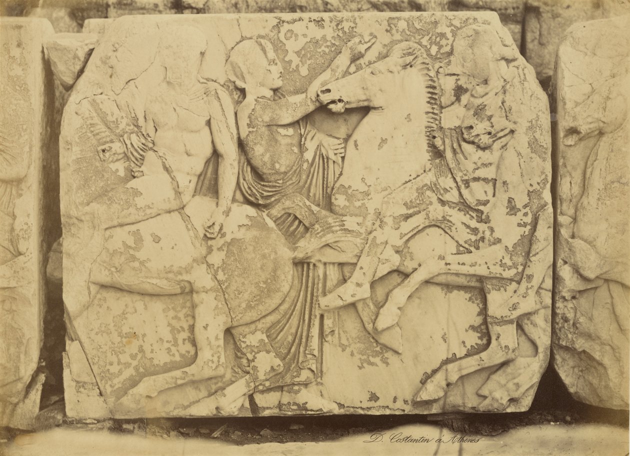 Athen - Skulpturfragment, Parthenonfries von Dimitrios Constantin