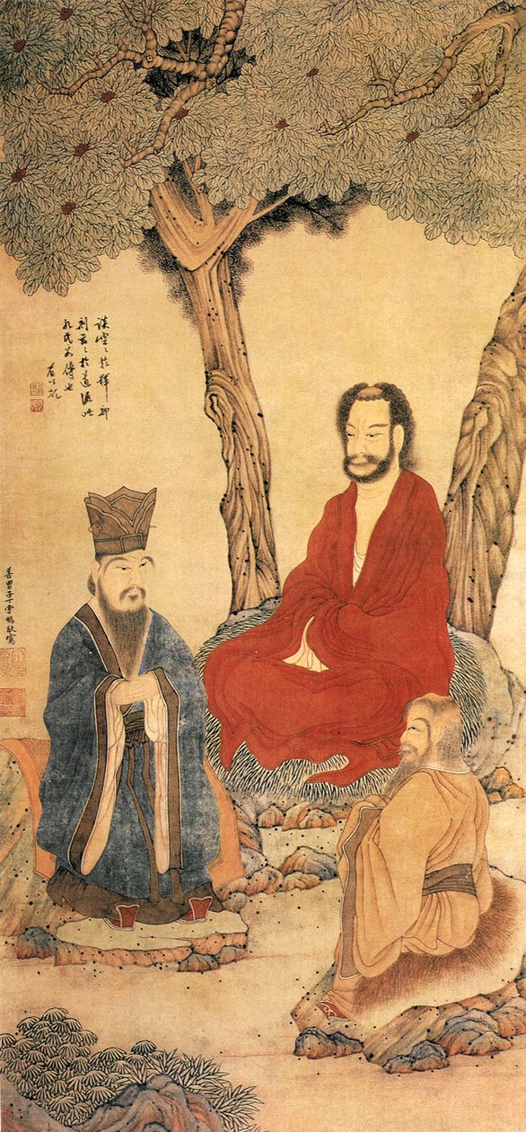 Konfuzius und Lao Tseu, Ming-Dynastie von Ding Yunpeng