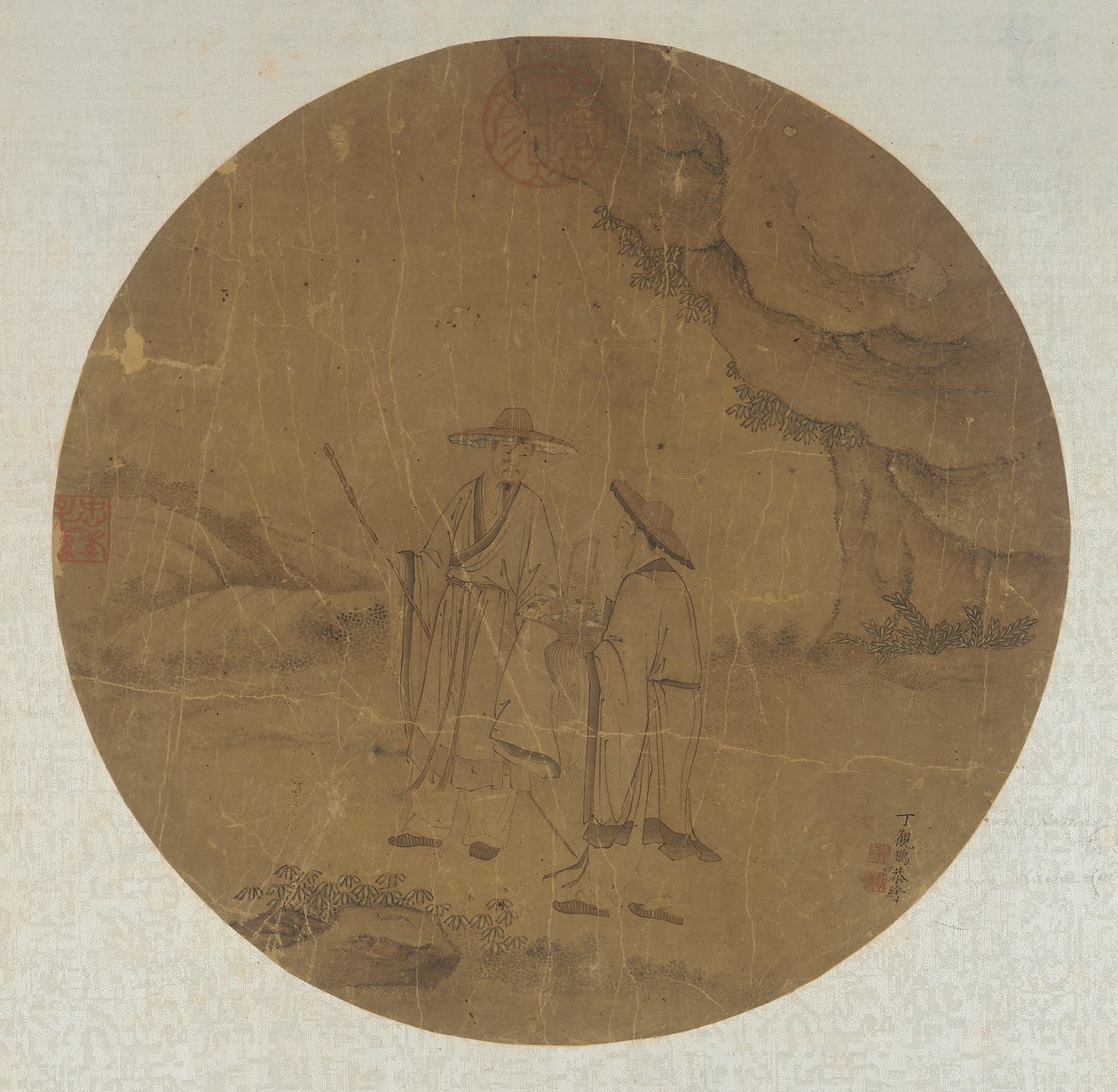 Landschaft: zwei Figuren von Ding Guanpeng