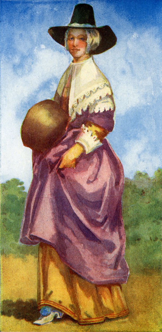 Frauenkostüm zur Zeit der Cromwells (1649-1660) von Dion Clayton Calthrop
