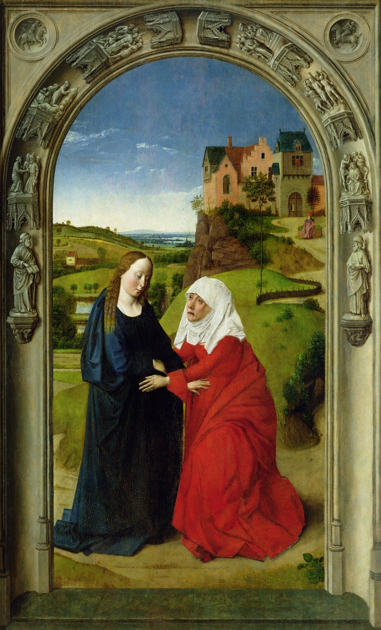 Die Heimsuchung, um 1445 (Detail) von Dirck Bouts