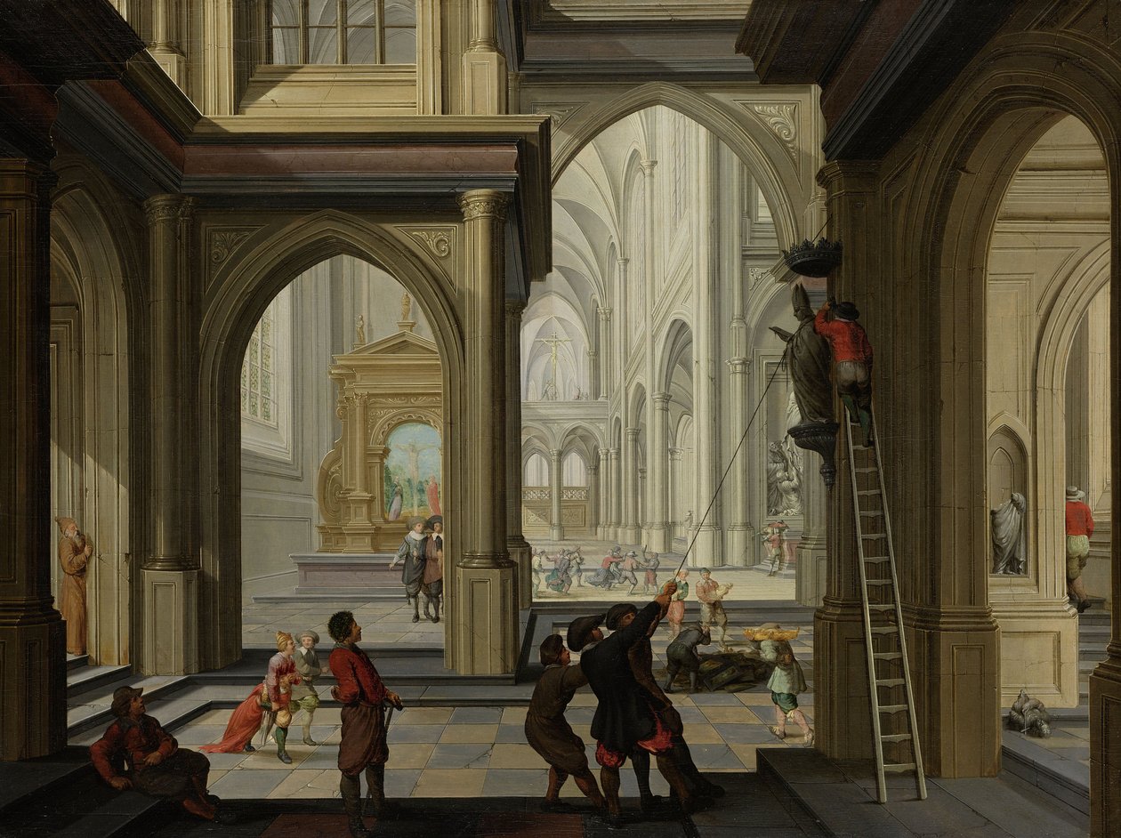 Bildersturm in einer Kirche, 1630 von Dirck van Delen