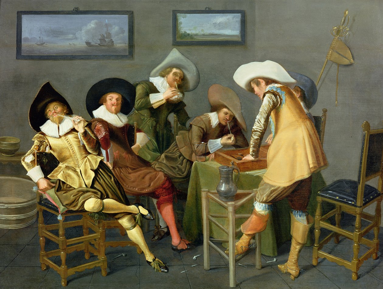 Kavaliere in einer Taverne von Dirck Hals