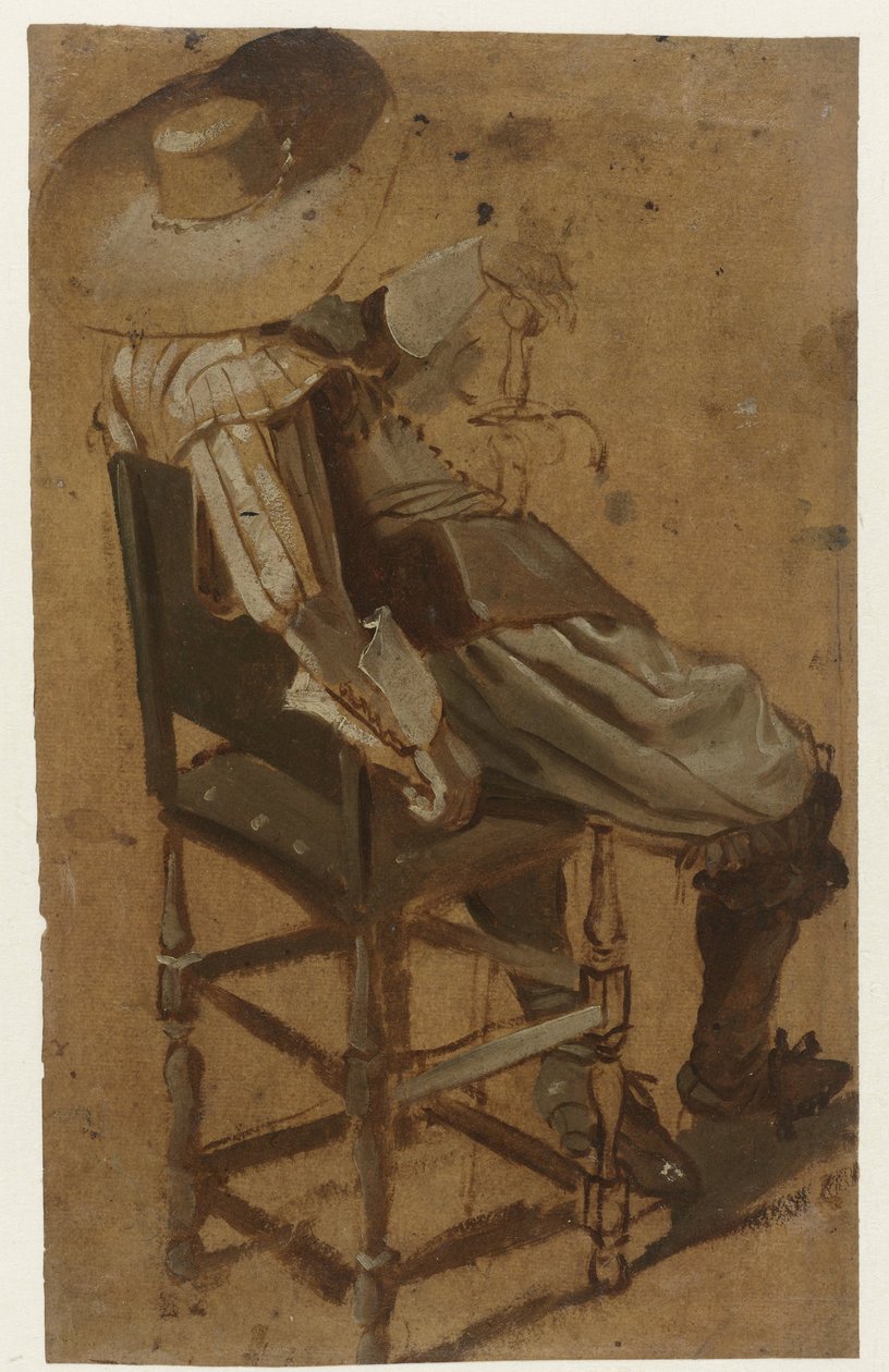 Sitzender Mann mit Schwert von Dirck Hals