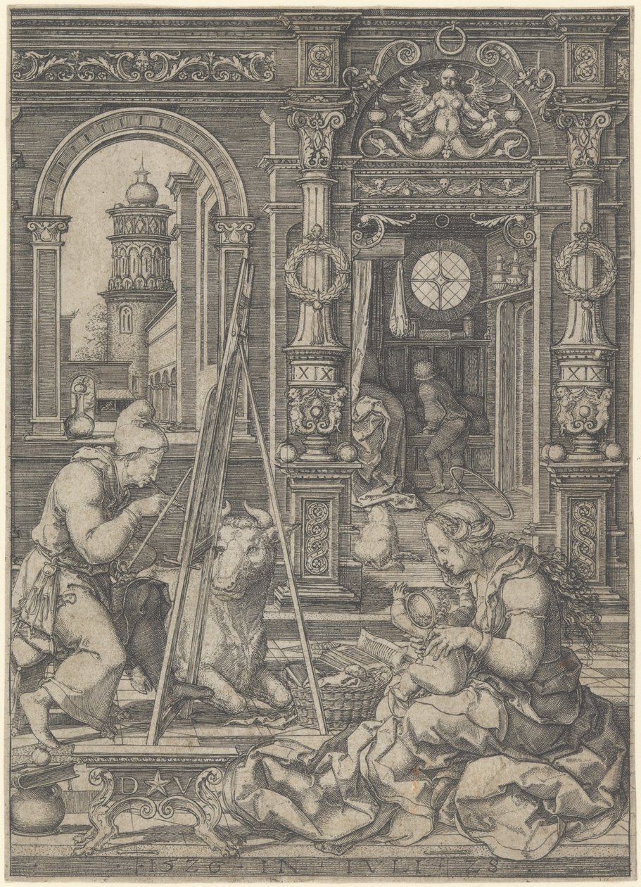 Der heilige Lukas malt die Jungfrau, 1526 von Dirck Vellert