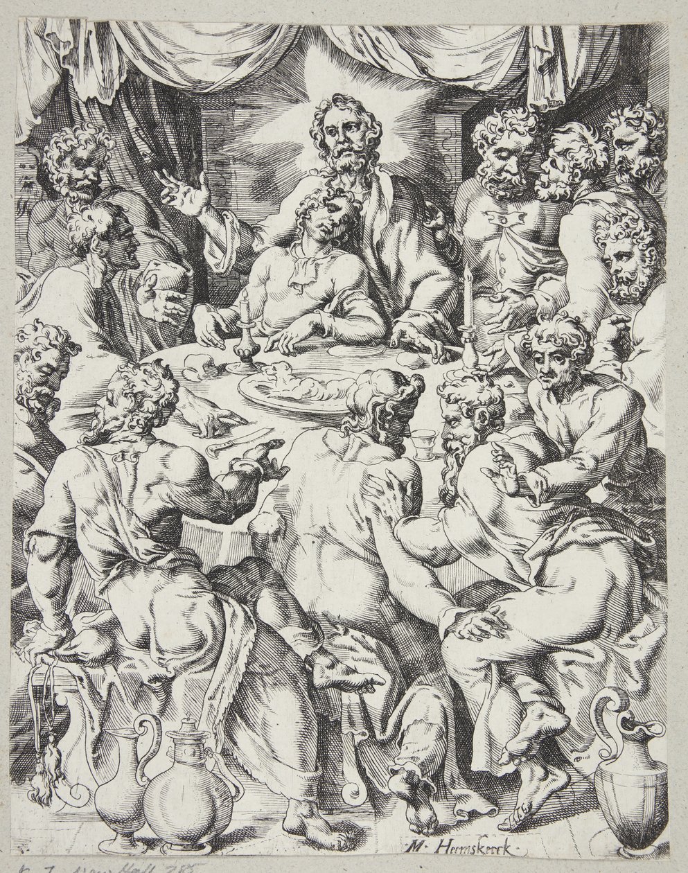Das letzte Abendmahl von Dirck Volckertsz. Coornhert