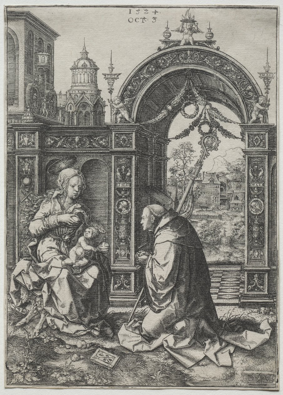 Die Vision des Heiligen Bernhard, 1524 von Dirk Vellert