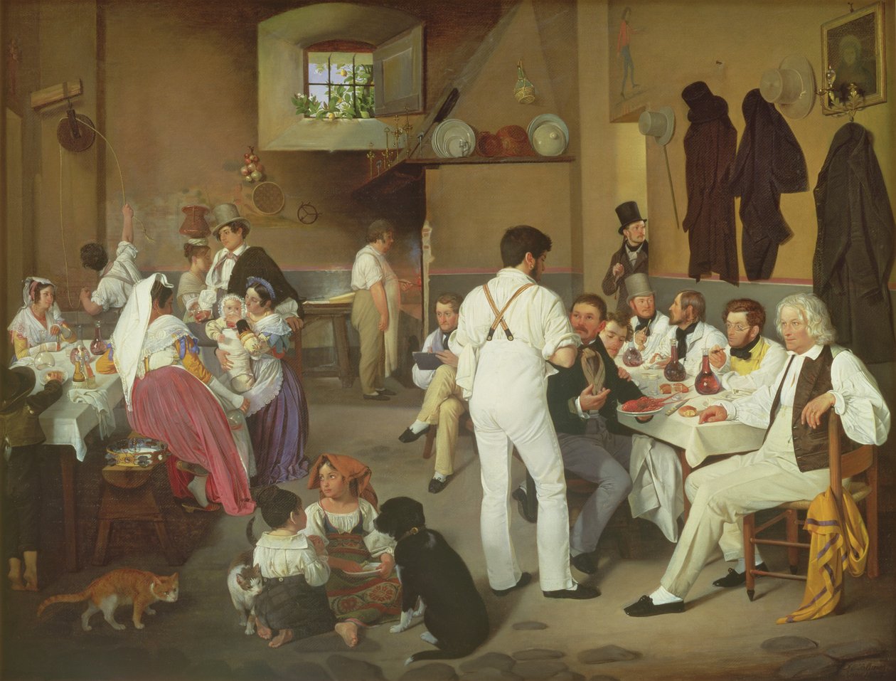 Dänische Künstler in der Osteria la Gonsola, Rom, 1837 von Ditlev Conrad Blunck
