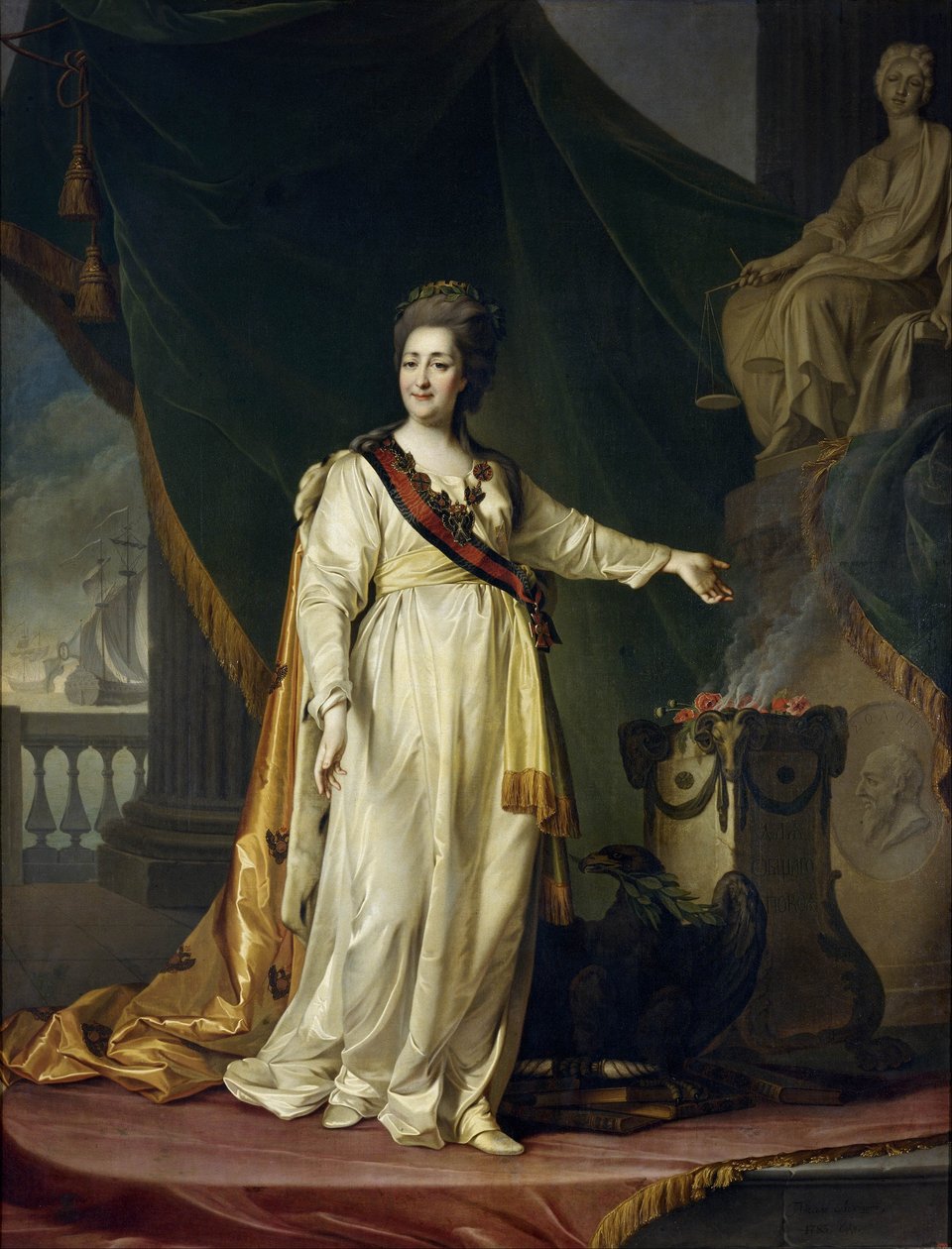 Katharina II. - Gesetzgeberin im Tempel der Göttin der Gerechtigkeit von Dmitry Levitzky
