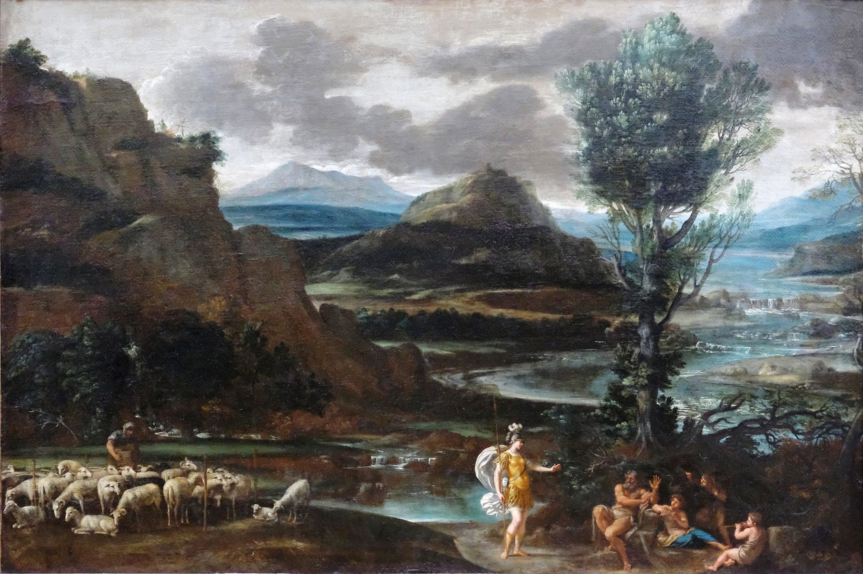 Erminia unter den Hirten von Domenichino