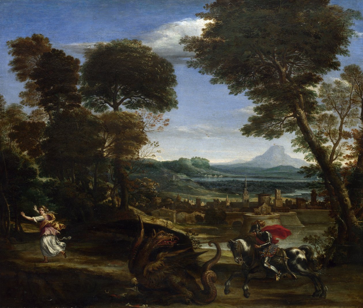 Sankt Georg tötet den Drachen von Domenichino