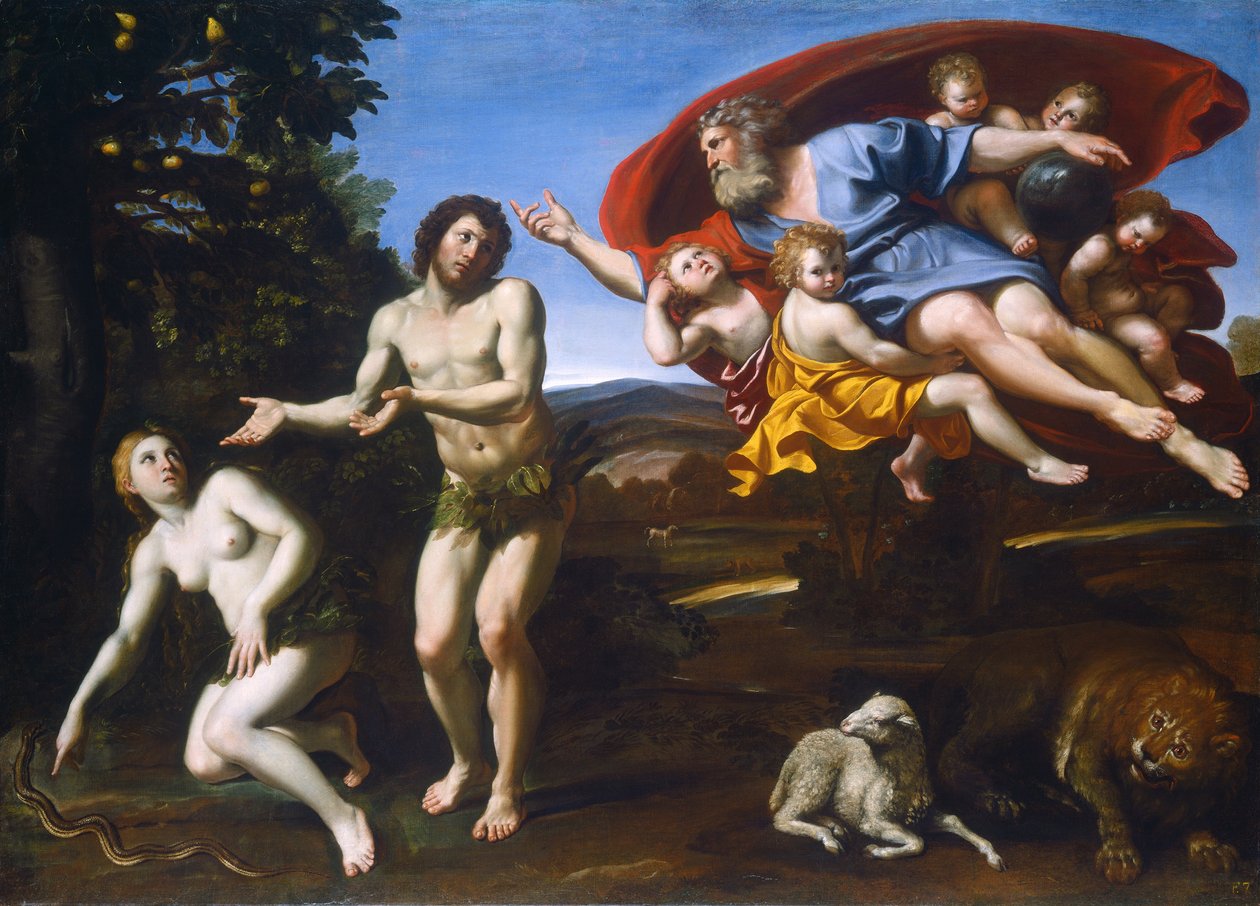 Die Zurechtweisung von Adam und Eva von Domenichino