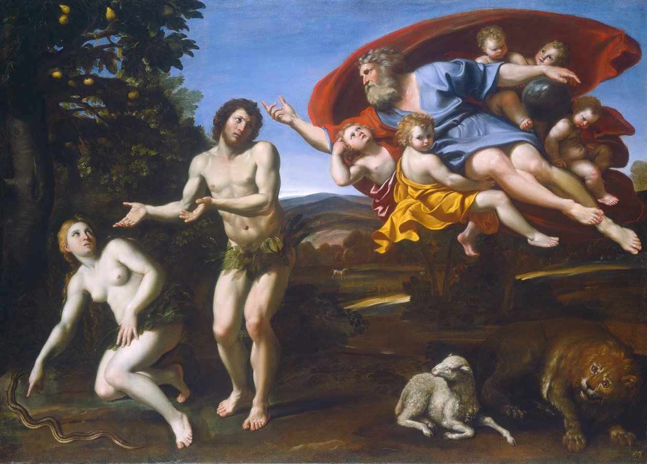 Die Zurechtweisung von Adam und Eva von Domenichino