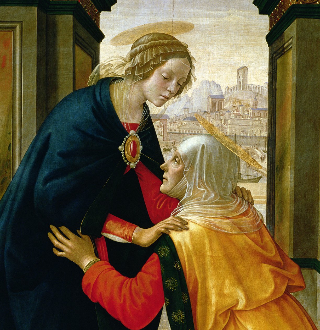 Die Heimsuchung, 1491 (Detail) von Domenico Ghirlandaio