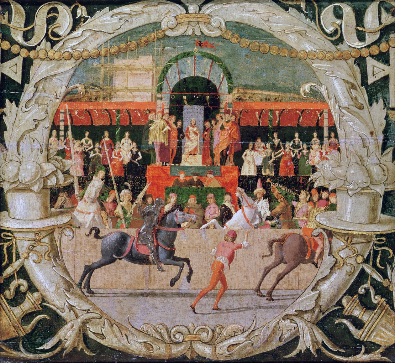 Der Raub der Sabinerinnen (vor dem Signal) ca. 1490 von Domenico Morone