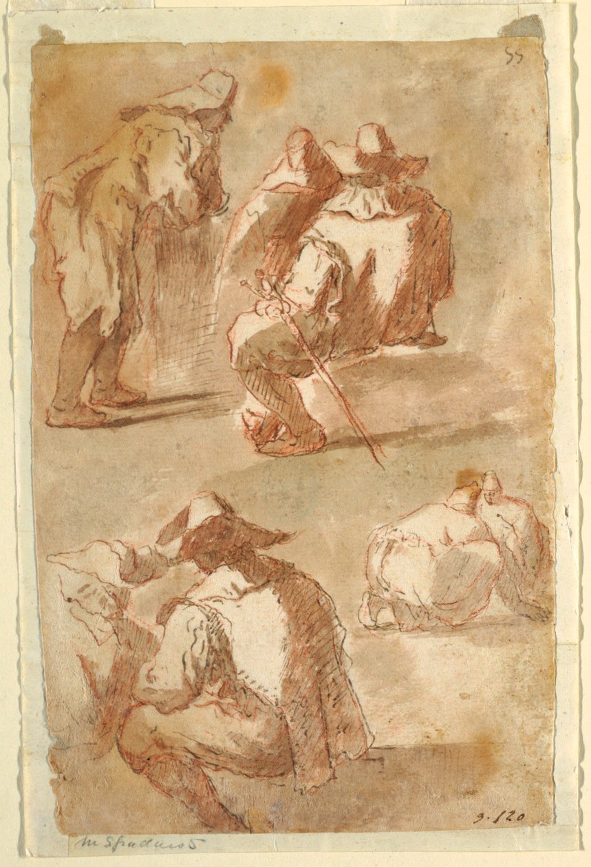 Figurale Studien von Domenico Gargiulo, called Micco Spadaro