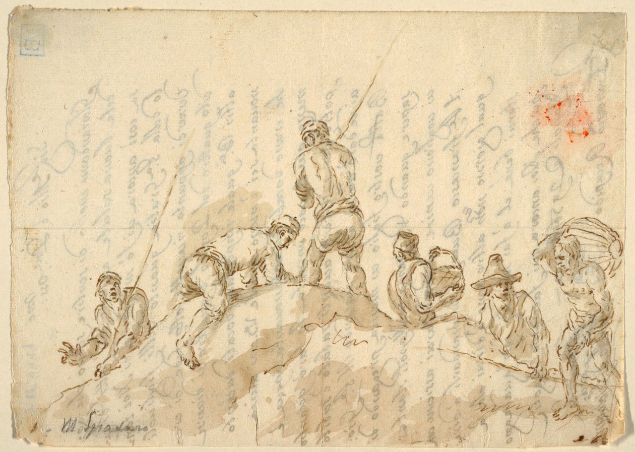 Figuren auf einem Hügel von Domenico Gargiulo, called Micco Spadaro