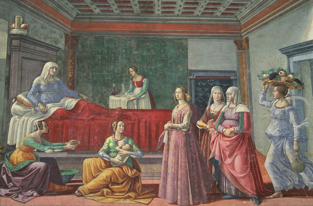 Die Geburt des Heiligen Johannes des Täufers von Domenico Ghirlandaio