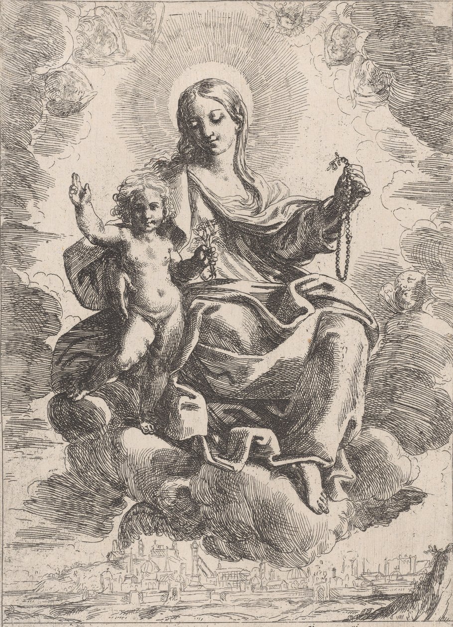 Die Jungfrau des Rosenkranzes (1645-84) von Domenico Maria Canuti