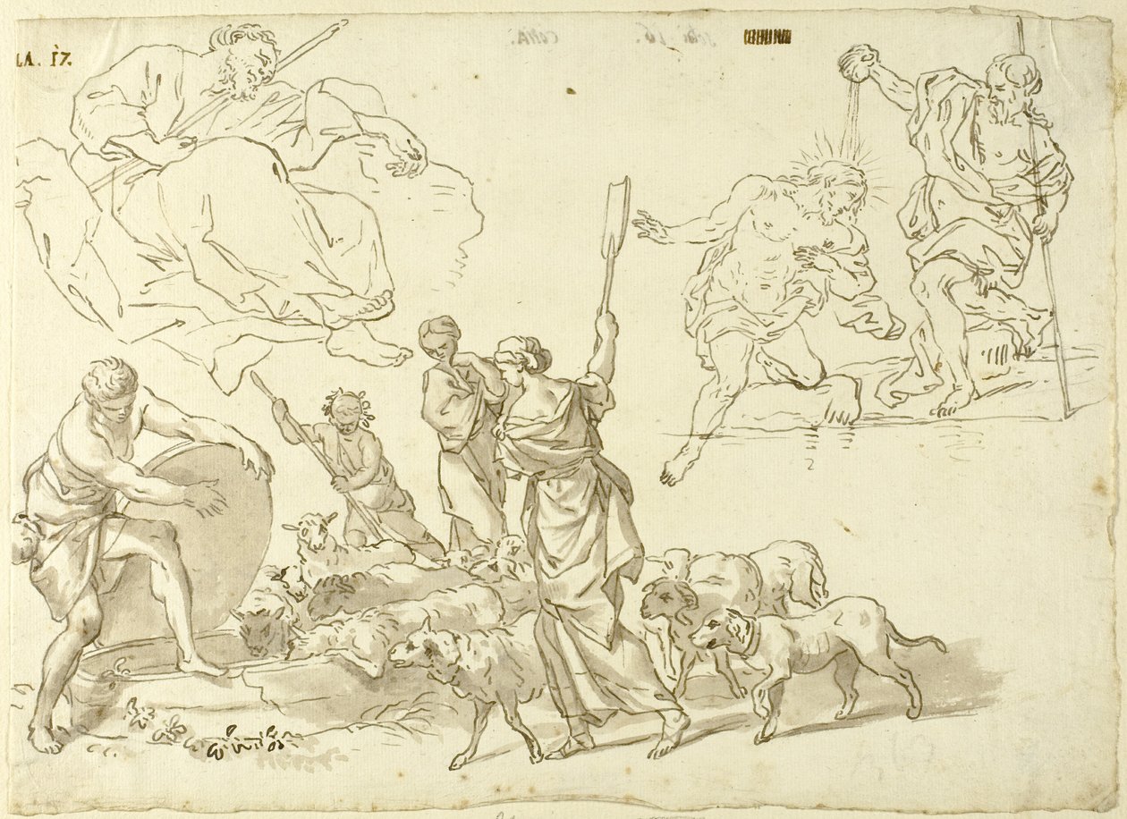 Skizzen religiöser Szenen von Domenico Piola