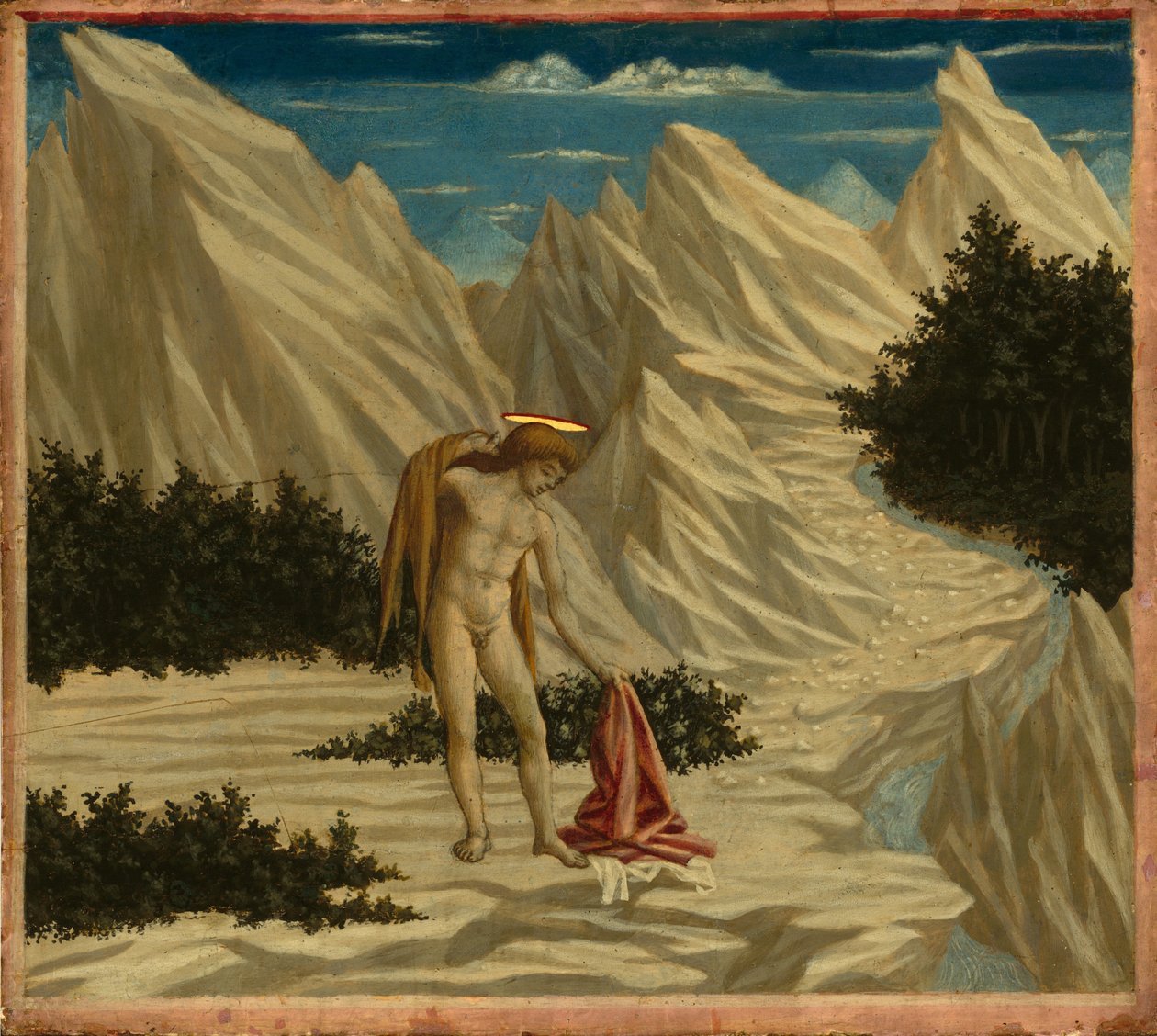 Johannes der Täufer in der Wüste, ca. 1445-1450 von Domenico Veneziano