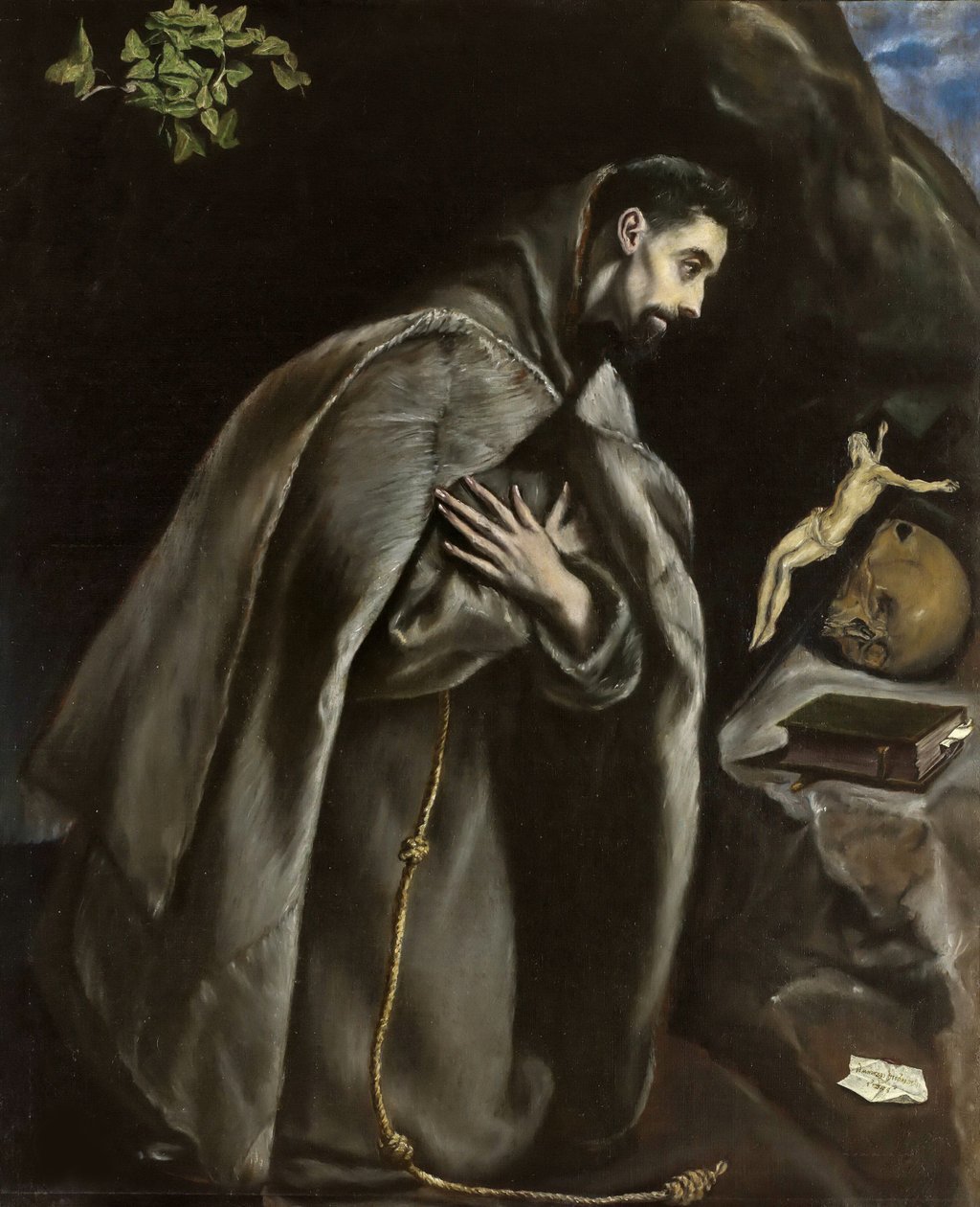 Der heilige Franziskus beim Beten von Dominico El Greco