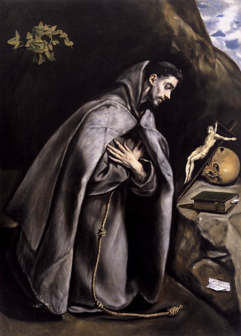 Der heilige Franziskus beim Meditieren von El Greco